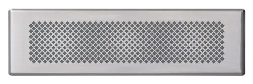 Rechteckige Abdeckblende aus Edelstahl mit einem gepunkteten Muster, geeignet für Vaillant Systeme, zur optischen Abdeckung von Installationen oder Leitungen.
